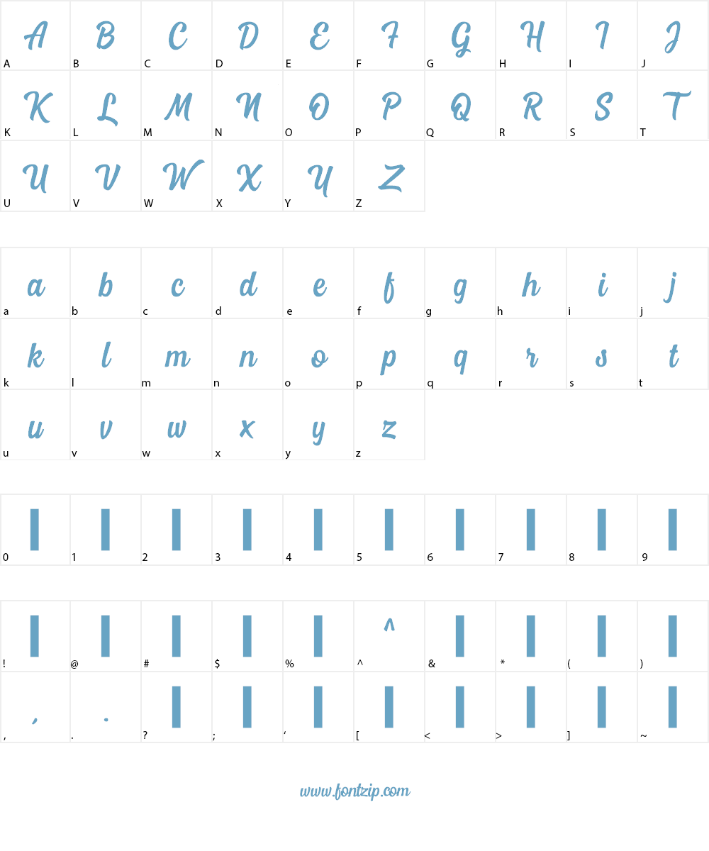 Mostley Script Font Character